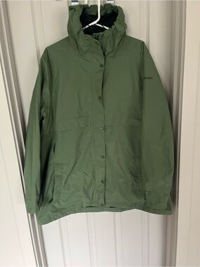 Columbia Women's Hooded Rain Jacket - Olive Green , 2X